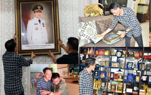 Haru, Prof. Nelson Perlahan Turunkan Fotonya di Ruang Bupati