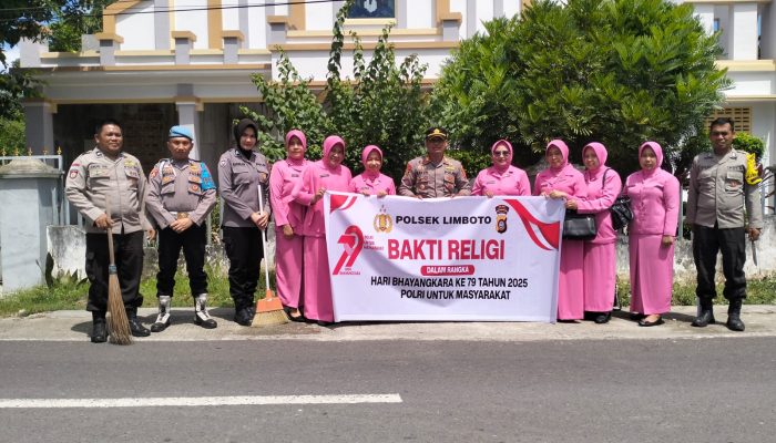 Polsek Limboto Gelar Bhakti Religi Sambut Hari Bhayangkara ke-79