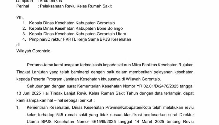 Tindak Lanjut Surat Kementerian Kesehatan, BPJS Minta Mitra Rumah Sakit Penuhi Kelas Layanan Nasional