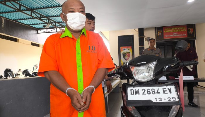 Pria di Gorontalo Curi Motor Depan Toko, Polisi Ringkus