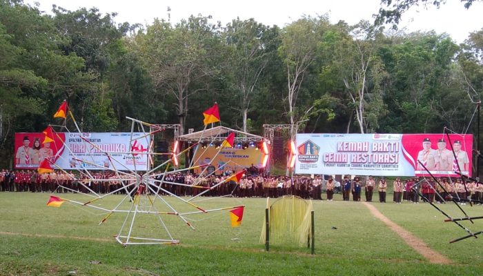 Kemah Bakti Bertajuk Gema Restorasi, Kwartir Cabang Kabupaten Gorontalo Hadirkan Berbagai Macam Lomba