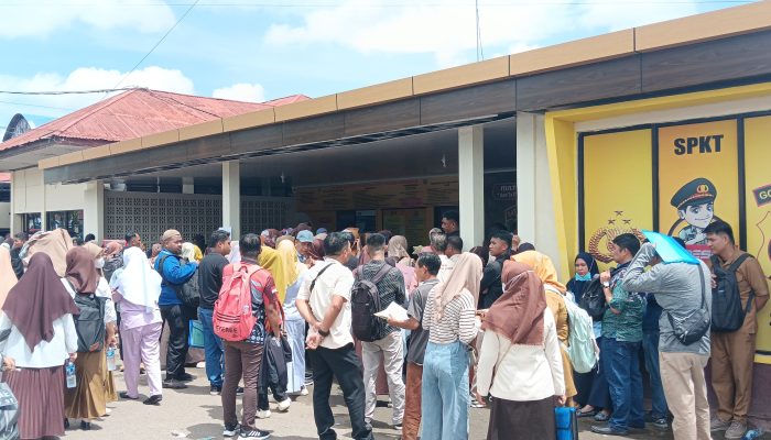 Membludak, Polres Gorontalo Sigap Berikan Pelayanan SKCK Bagi Calon P3K Paruh Waktu