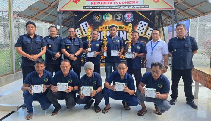 Didukung Yosar Ruiba, Turnamen Domino Perdana di Lapas Pohuwato Jadi Terobosan Pembinaan