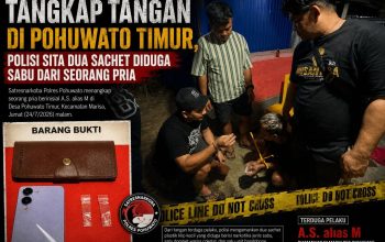 Tangkap Tangan di Pohuwato Timur, Polisi Sita Dua Sachet Diduga Sabu dari Seorang Pria