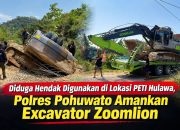 Diduga Hendak Digunakan di Lokasi PETI Hulawa, Polres Pohuwato Amankan Excavator Zoomlion