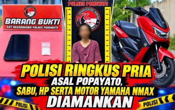 Polisi Ringkus Pria Asal Popayato, Sabu, HP Serta Motor Yamaha NMAX Diamankan