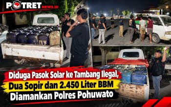 Diduga Pasok Solar ke Tambang Ilegal, Dua Sopir dan 2.450 Liter BBM Diamankan Polres Pohuwato